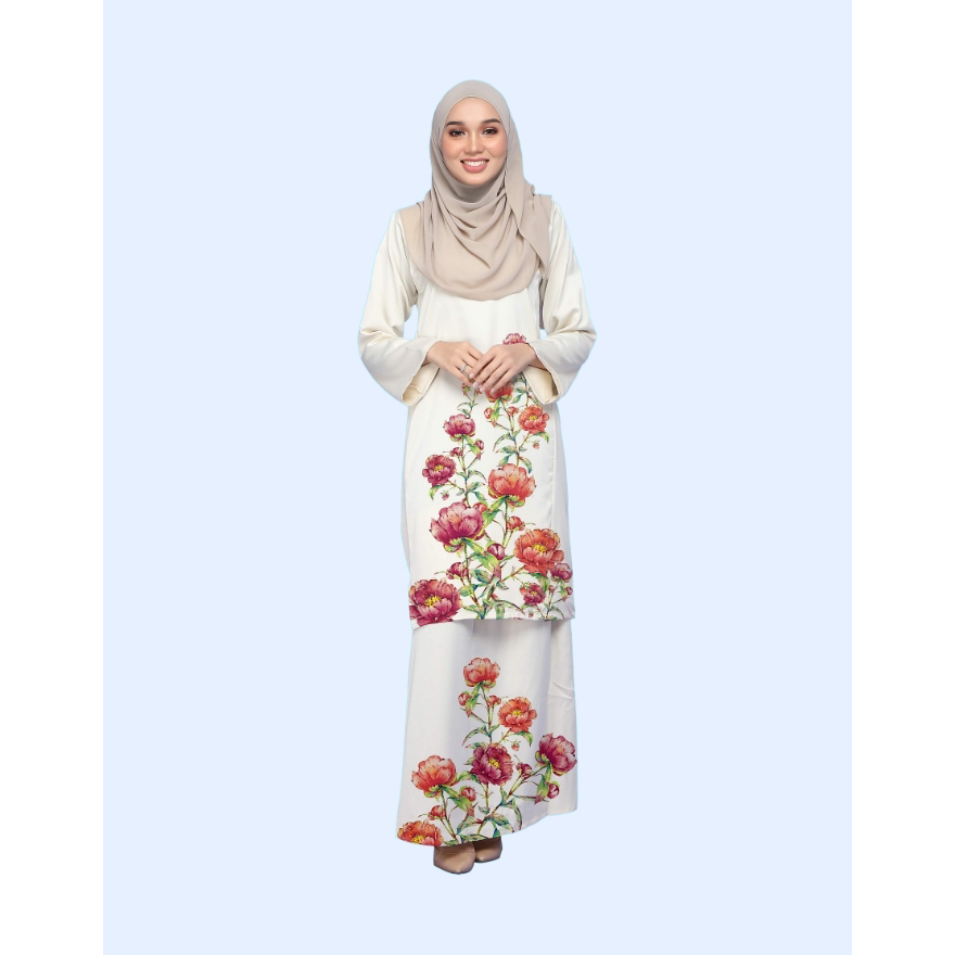 Baju Kurung Pesak Saudah AREF01 (C3) - Cream