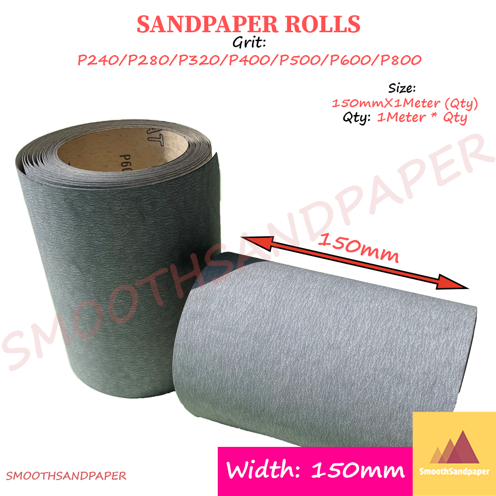 Sandpaper Roll Silicon Carbide (Grey) Kertas Pasir (Kelabu) Amplas 150mmX1Meter 木工铁工砂纸卷 image 3