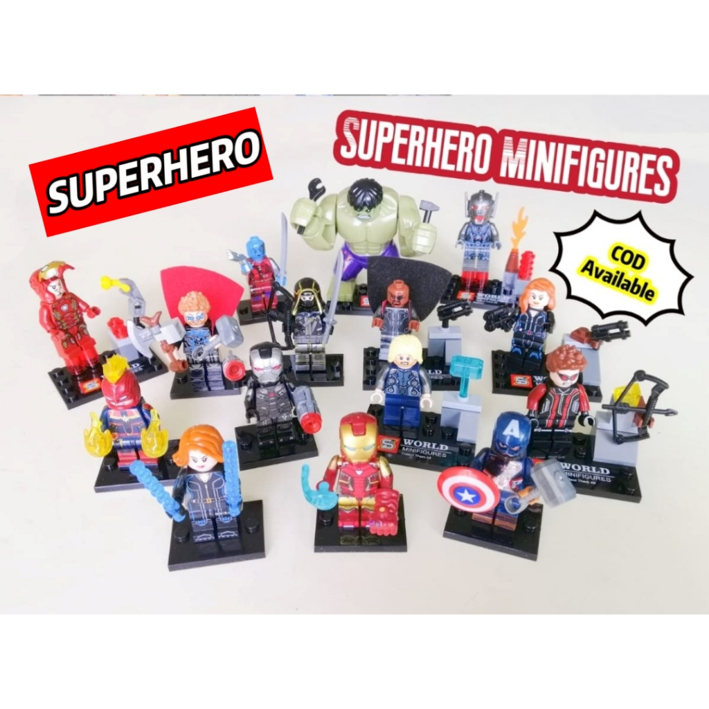(Penang Ready Stock) Superhero Ninja Minifigures Compatible Assassin Ironman Hulk Hero Captain Thor Thanos Widow Hawkeye