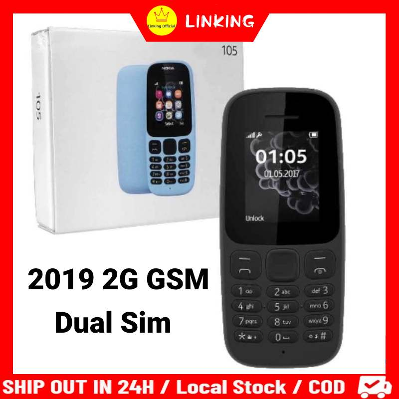 COD Mobile Phone 105 Telefon Bimbit Murah Dual Sim 100% Original Good Quality Unlocked 2G GSM Mobile Phone 2019