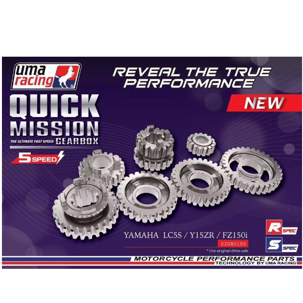 GEAR BOX UMA RACING YAMAHA Y15 FZ150i LC5S GEARBOX QUICK MISSION THE ULTIMATE FOR SPEED