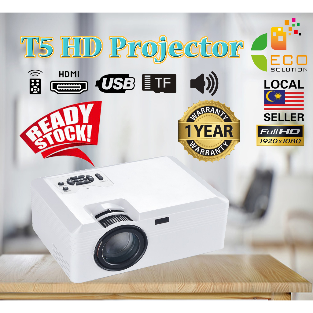 T5 Portable PROJECTOR Support 4K Video Mini Projector Home Projector Small Projector LED Projector Projektor 投影机