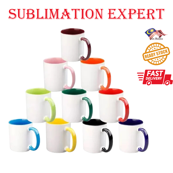 White Mug Inner Handle Colour Printing * Customized Mug * DIY Printing Mug * Personalized Mug Custom Photo
