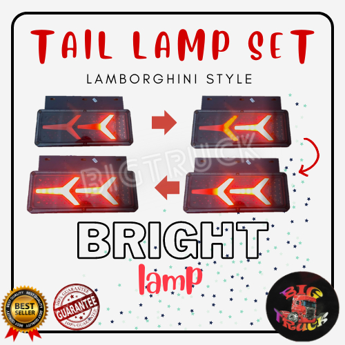 ISUZU/HICOM LED LAMBORGHINI TAIL LAMP 12V/24V 1SET #isuzuled #hicom #trailerled #trailertruck #belakangled #led #behind