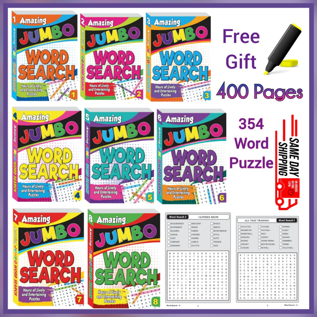Amazing Jumbo Word Search | Puzzle Book | Adults | Crossword Puzzle | Word Game | Hobbies Book
