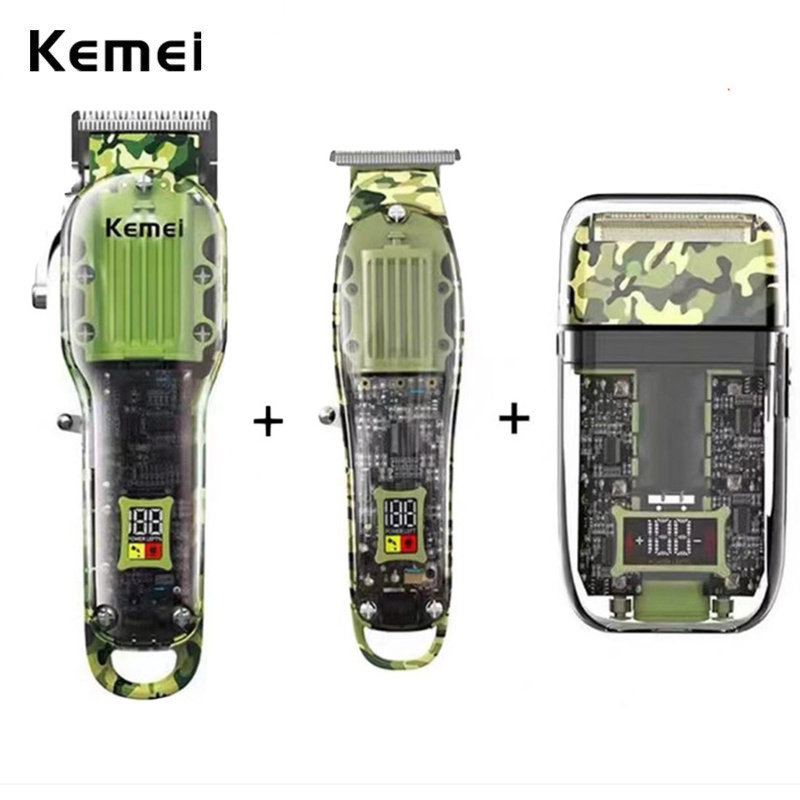 Kemei Professional Hair Clipper Combo 0mm Cordless Trimmer Barber Foil Shaver Hair Cutting Machine Men Razor KM-1926 192