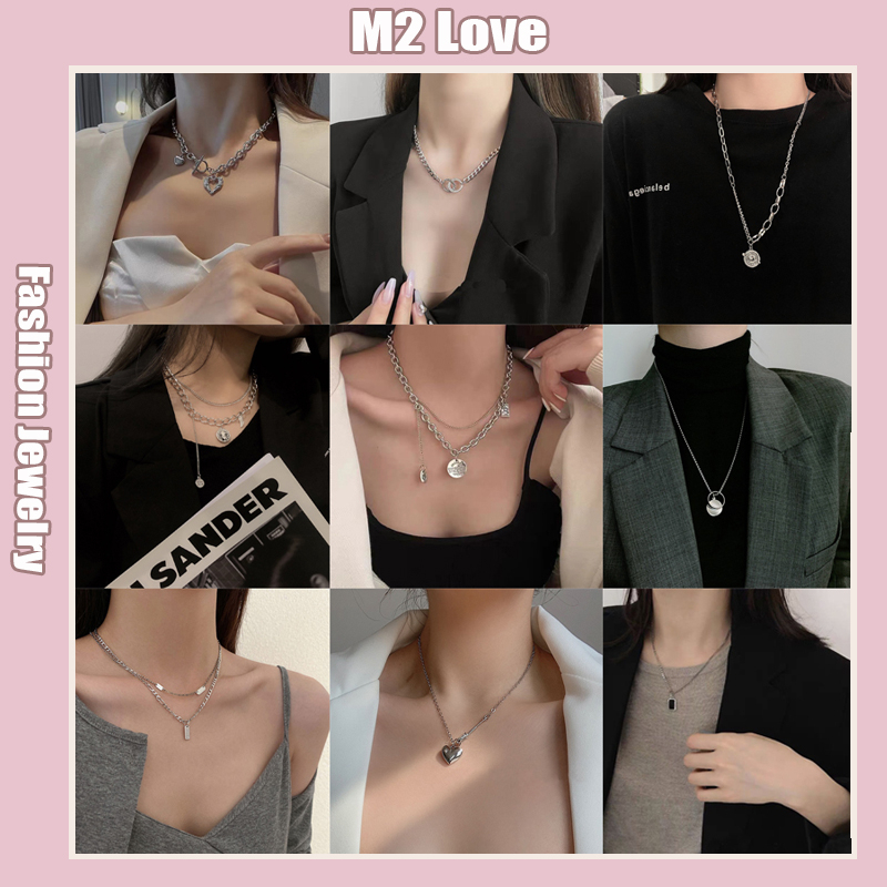 Hip Hop Necklace Heart Pendant Necklace Niche Design Clavicle Chain Couple Necklace Fashion Accessories