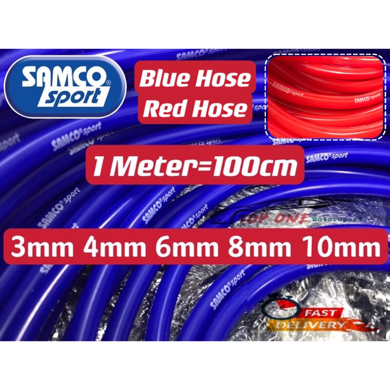 High Quality Samco Sport Silicone Water/Vacuum Hose Blue Red(3MM,4MM,6MM,8MM,10MM)Car Engine Piping Engine Pipe Radiator