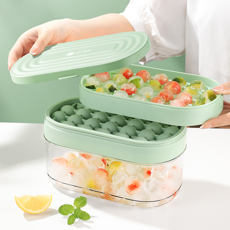 【Ready Stock】24 Cubes Silicone Ice Cube Tray Storage Box Quick Release Press Easy Ice Maker Box with Lid RM021