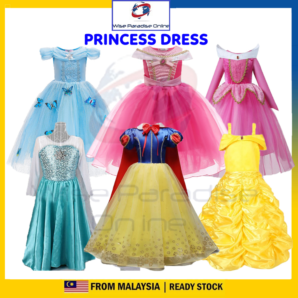 Girls Princess Dress Fancy Elsa frozen / Snow White Dress Halloween Cosplay Costume Birthday Party Clothing for Kids