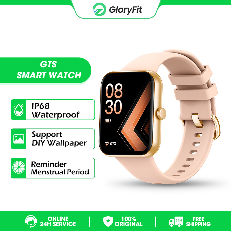 GloryFit GTS Smart Watch Waterproof Original Full Screen Wallpaper Spin  Button Whatsapp Men Women Sport Watch | Shopee Malaysia