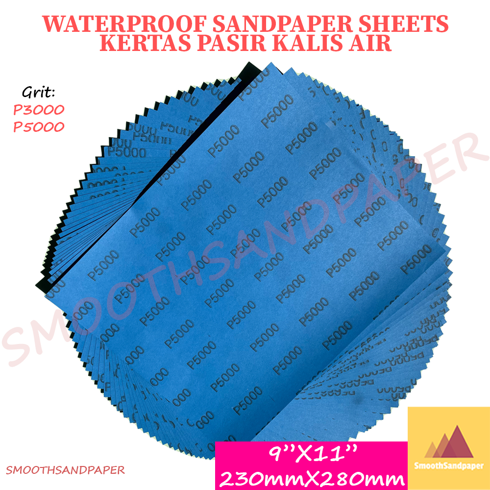 Sandpaper Sheet Waterproof Abrasive Paper Kertas Pasir Kalis Air 9"X11" (230mmX280mm) 乳胶纸耐水砂纸 抛光研磨镜面 干湿两用 image 5