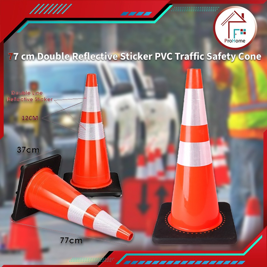 HEAVY DUTY 30" SAFETY CONE / TRAFFIC CONE RUBBER BASE / SAFETY CONE TRAFFIC CONE ROAD CONE / KON KESELAMATAN JALAN RAYA