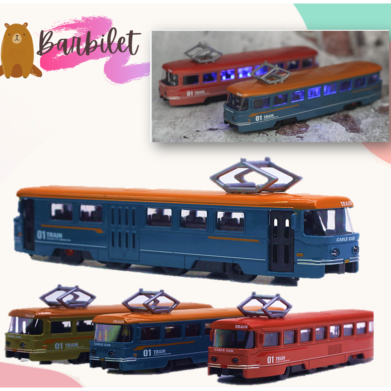 Diecast Mini Alloy Train Subway Model Train Pull Back Play Vehicles儿童玩具 Light& Music Kids Birthday Collection Gift 3086