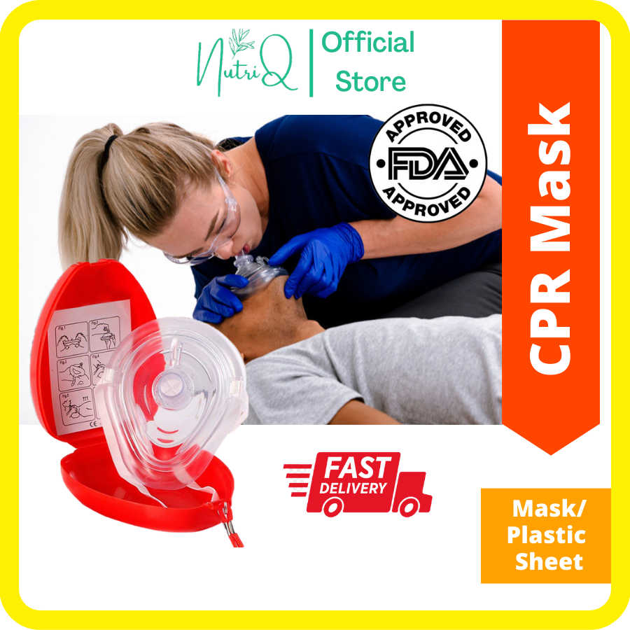 CPR Mask Face Shield First Aid Emergency Rescue Breathing Kecemasan 急救 Portable Manikin Pocket Plastic Sheet Disposable