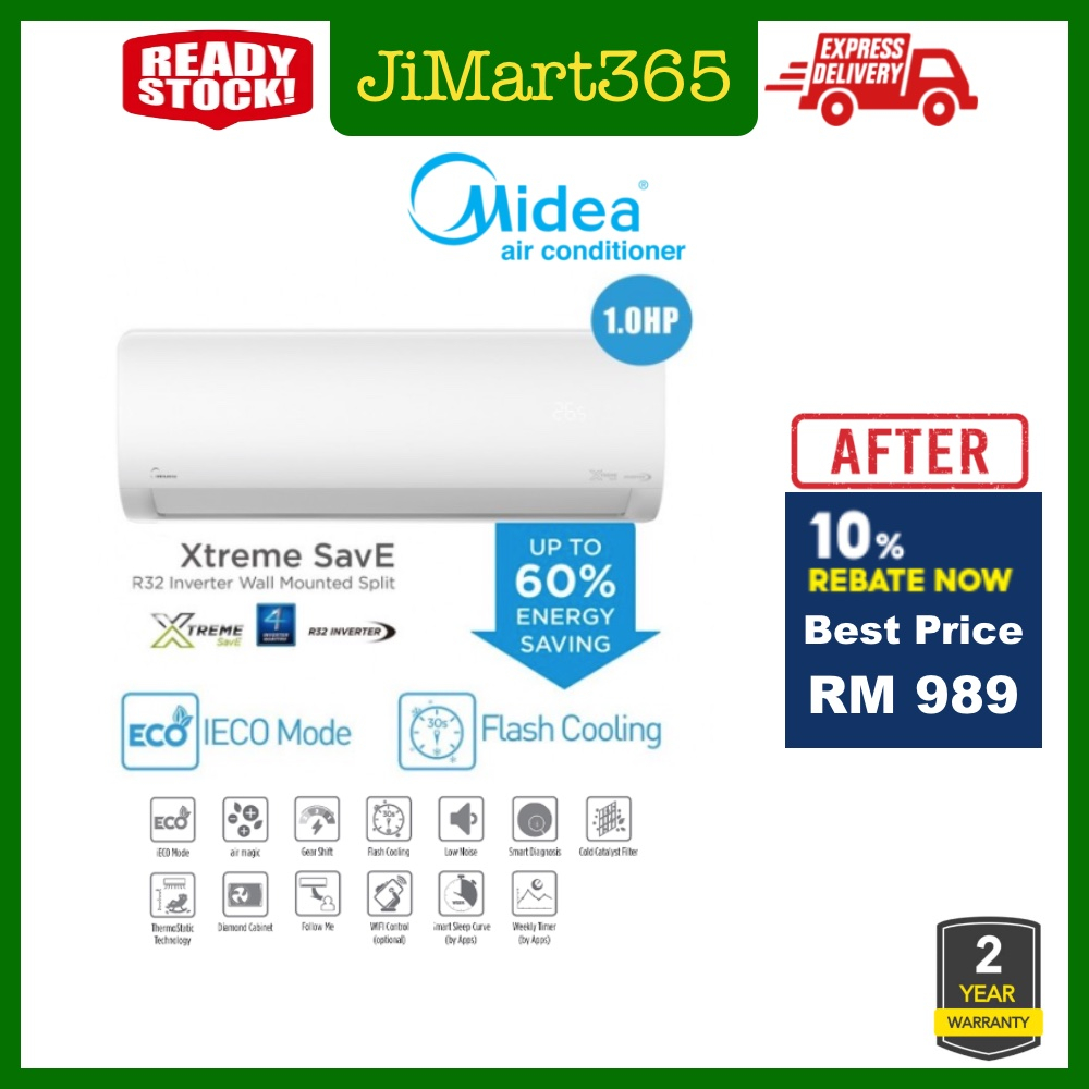 [Installation] Midea 1.0HP/1.5HP/2.0HP R32 Xtreme SavE Inverter Air Conditioner (MSXS-10CRDN8/MSXS-13CRDN8)