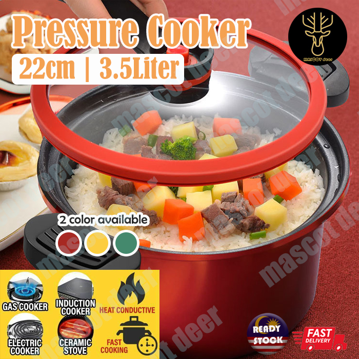 22CM 3.5L Micro Pressure Cooker Multi-Function Cooker Pot Soup Pot Pressure Cooking Pot/ Periuk Masak