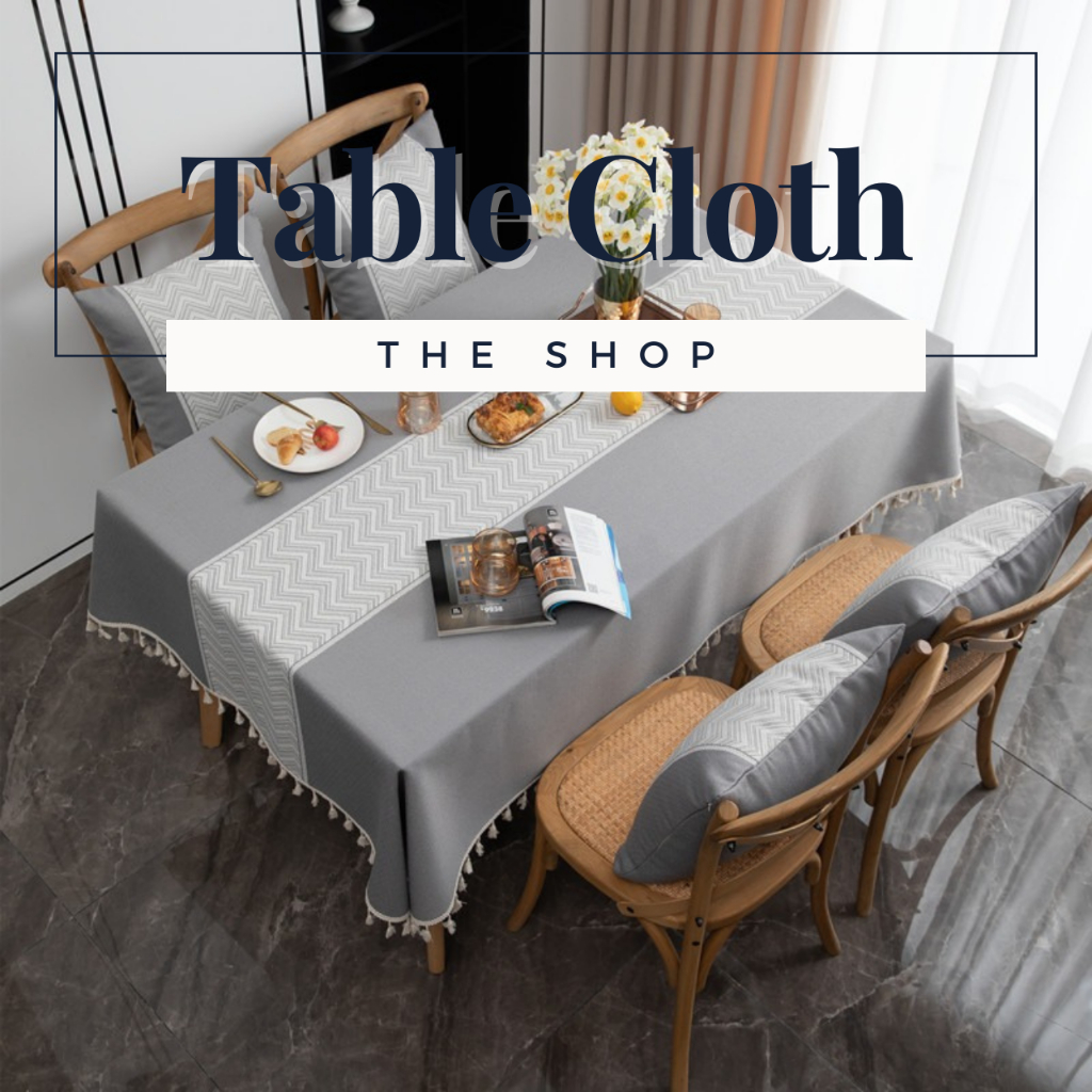 From Johor} Ins jacquard wave tassel tablecloth rectangular coffee table tablecloth cov…