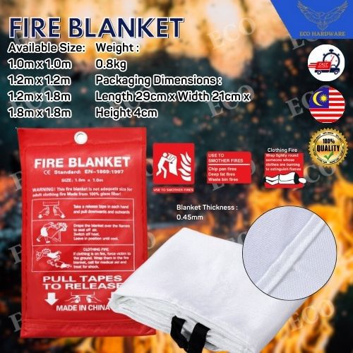 Home Fire Blanket Fiberglass Flame Retardant Emergency Survival White Shelter Safety Cover Fireproof Prevention