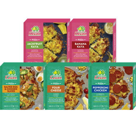 Kawan Premium Pizza Frozen Halal Chicken Cheese Salted Egg Banana Kaya