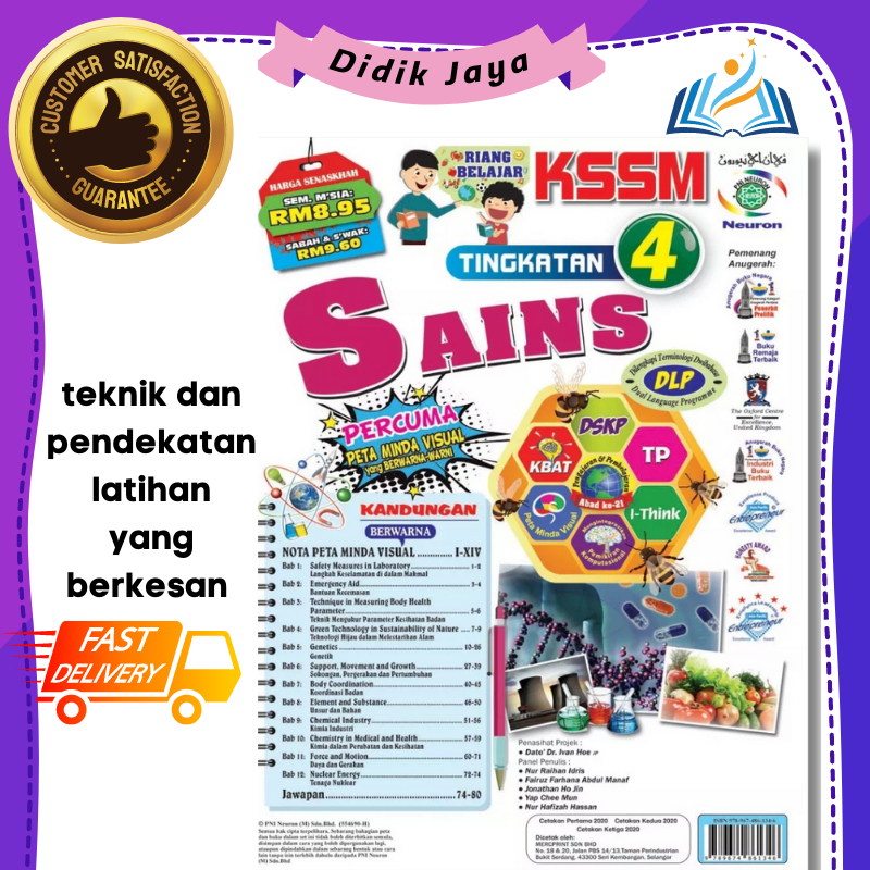 Buku Kerja Riang Belajar Latihan Praktis Topikal Sains Tingkatan 4 [Percuma Nota Peta Minda Diagram]