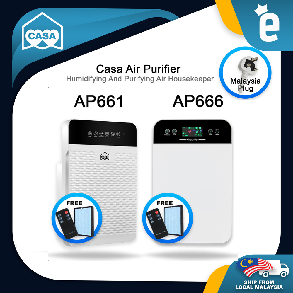 Casa Air Purifier HEPA Filter Negative Ion Formaldehyde Air Purifier Household Smoke Removal 3 Pin Malaysia Plug