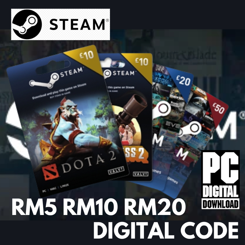 [24/7 Self Claim] Steam Wallet MYR RM5 RM10 RM20 Digital Prepaid Code