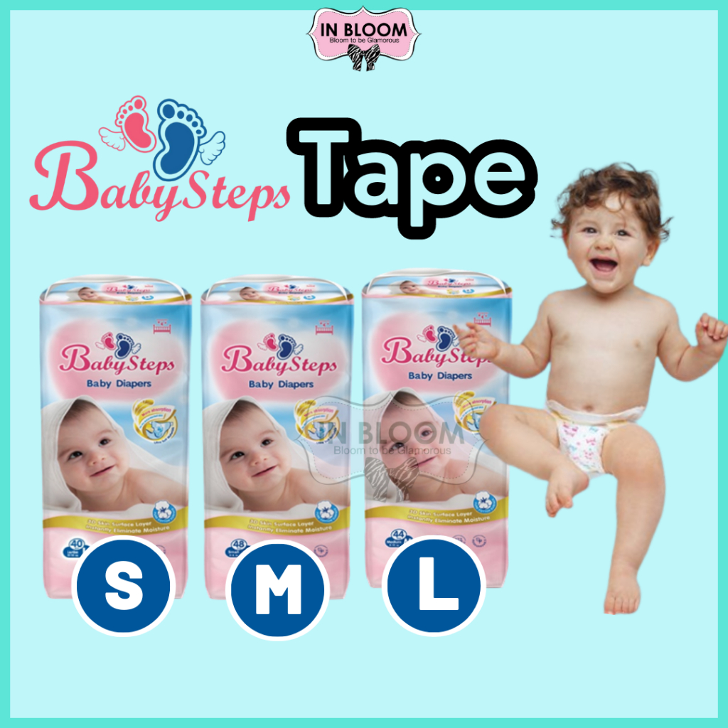 Baby Steps Baby Diaper Tape Newborn Baby Diapers Lampin Kanak-Kanak S48/M44/L40