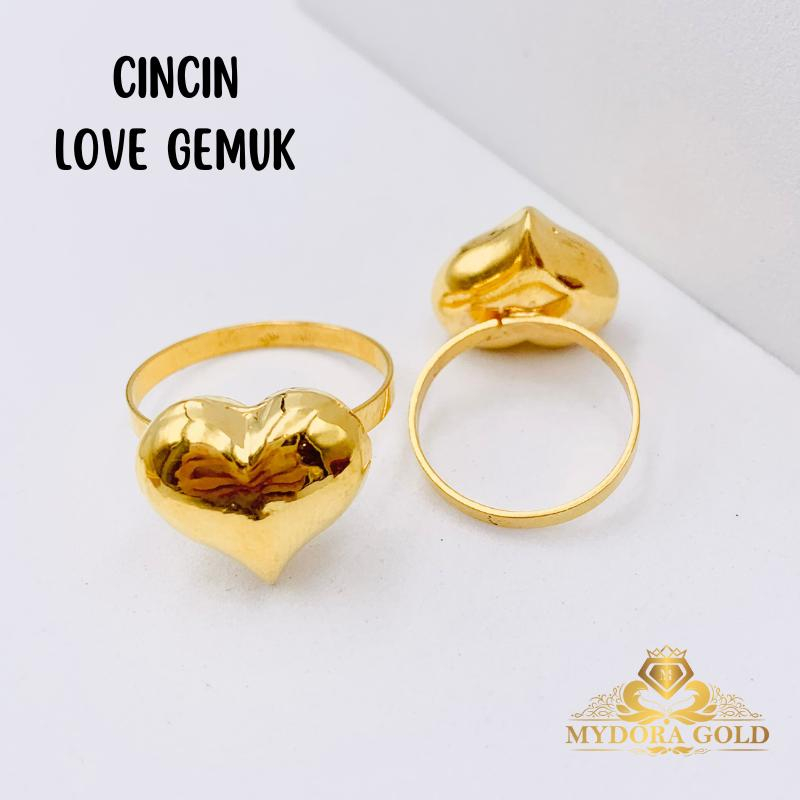 MydoraGold Cincin Emas Fesyen Series | Cincin Love Gemuk Emas 916 [916 Gold] Gold Ring Jewellery Fashion Ring