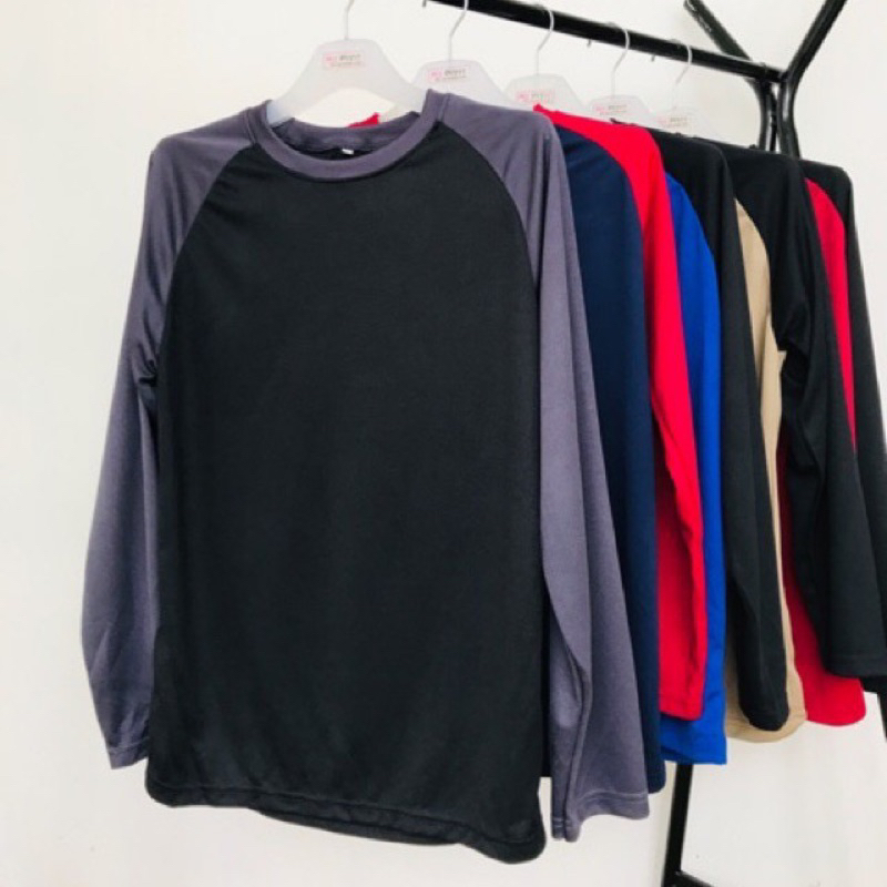 KAIN COTTON baju plain lengan panjang (campur warna)