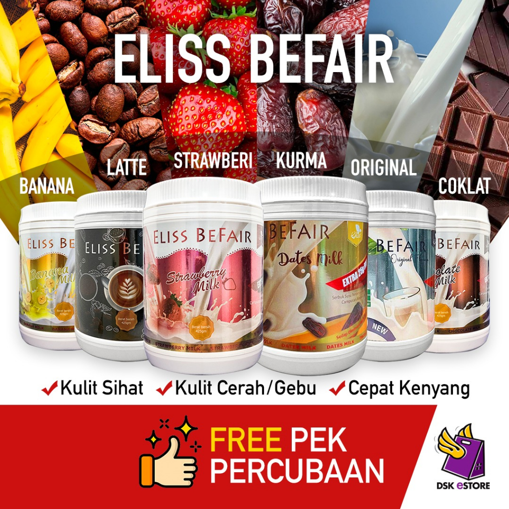 ELISS BEFAIR SUSU PUTIH GEBU Skin Whitening Milk, Pemutih Badan, Rawat Jerawat dan Jeragat | Kusam Kering | Kulit Lembab
