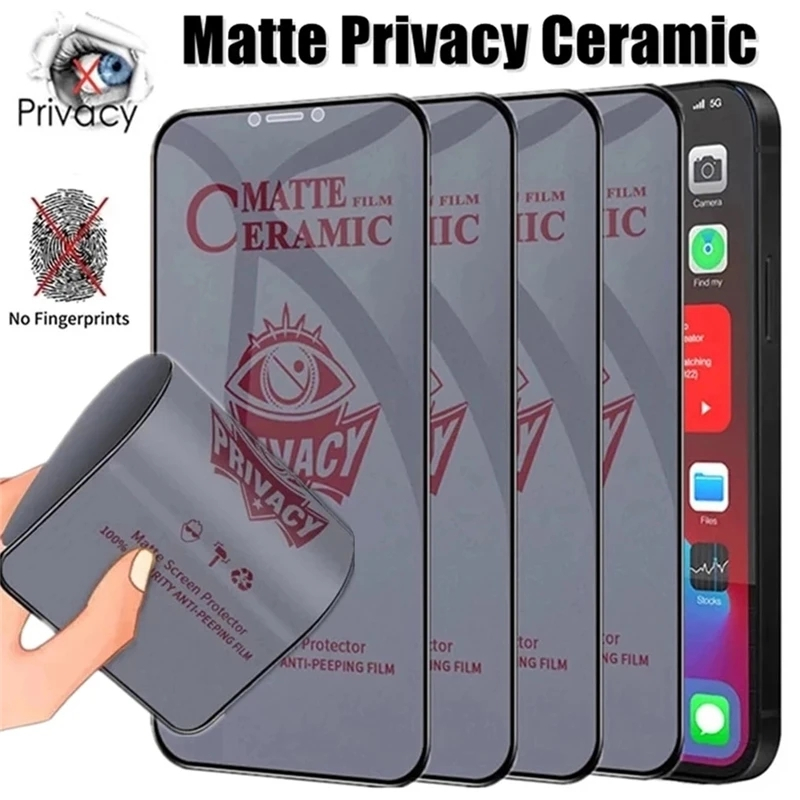 iP Phone 11 12 13 14 15 16 Pro Max mini XR Xs Max mini 6 7 8 Plus Ceramic Matte Privacy Screen Protector