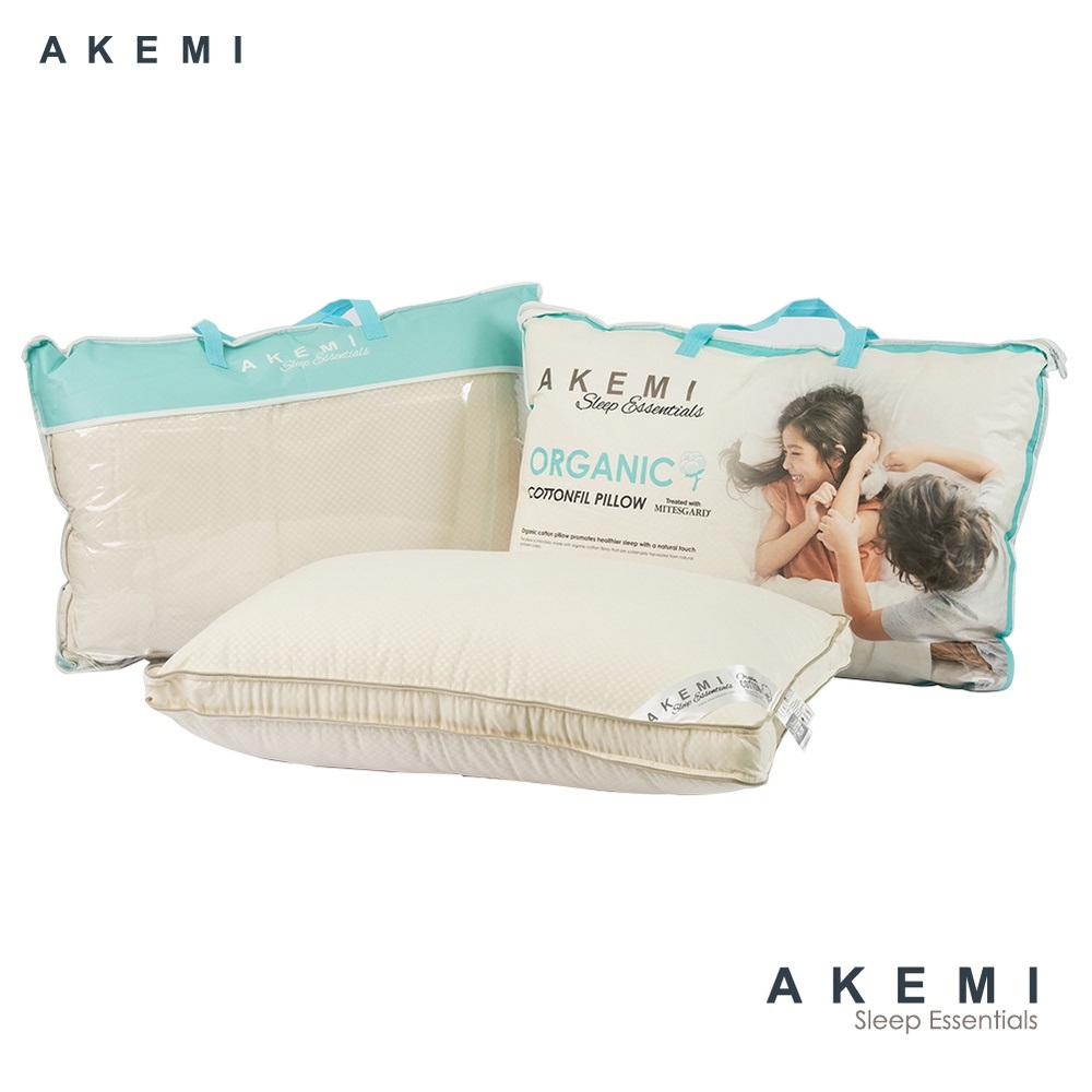 100% Authentic PREMIUM Hotel Grade AKEMI Sleep Essential Organic Cottonfil Pillow Bantal Selesa Bed Room Pillow Sleep