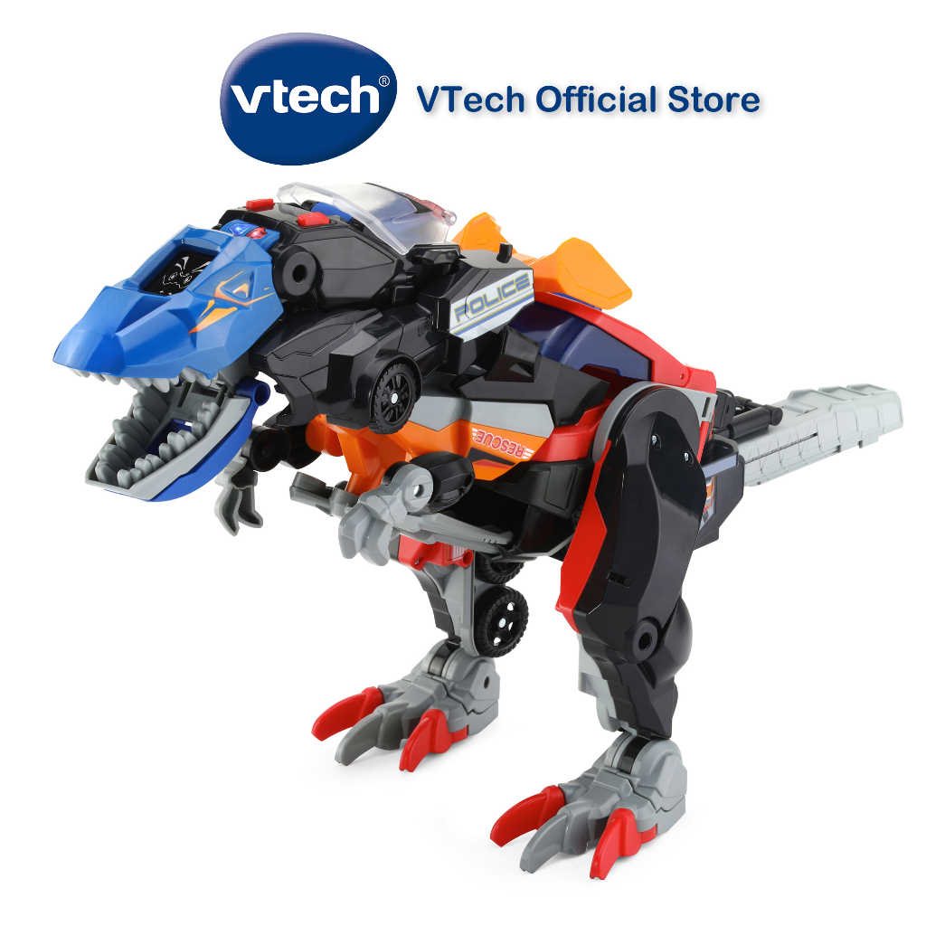 VTech 3 In 1 Rescue T-Rex Combine Transformation Dinosaur Dino Toys Fire truck police car helicopter t-rex toys kids boy