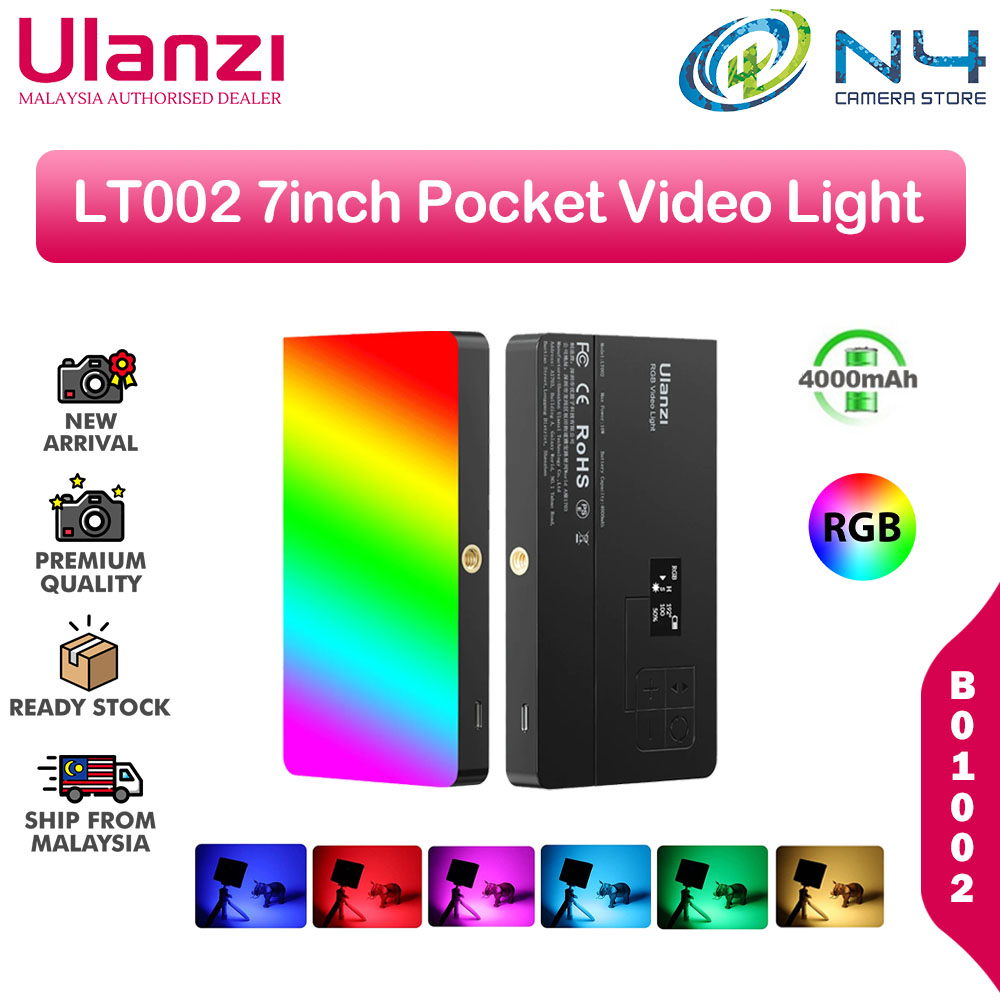 Ulanzi LT002 RGB /  LT003 RGB LED Video Panel Light 7inch / 10inch Pocket Fill Light Dimmable 2500-9000K 4000mAh