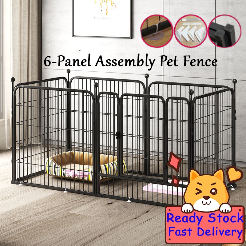 Ready StockMetal Steel Pet Dog Fence Cage Playpen Sangkar Kucing Dog Cage Cat Rabbit Crate Kennel House Pagar anjing