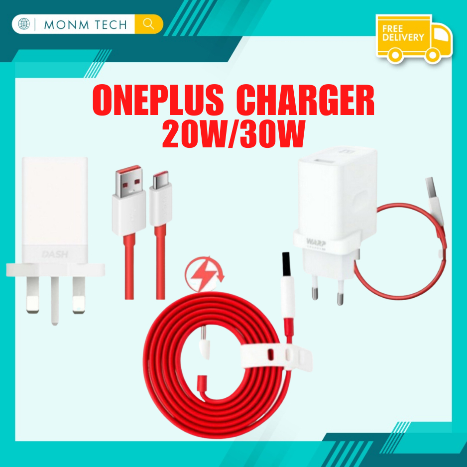 Ready Stock One Plus 3 / 3T / One Plus 5 / 5T/ One Plus 6 /6T / One plus 7 /7T / 7Pro 20W 30W Dash charger