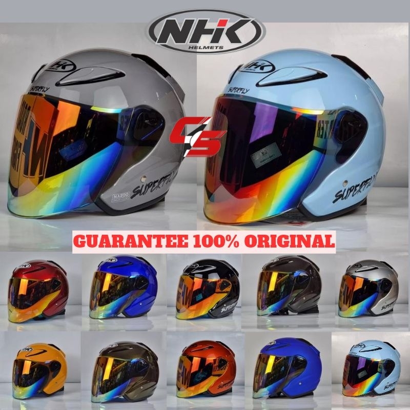 NHK SUPERFLY Helmet R6 V2 New Solid & Visor Siang Malam Original M L XL & XXL