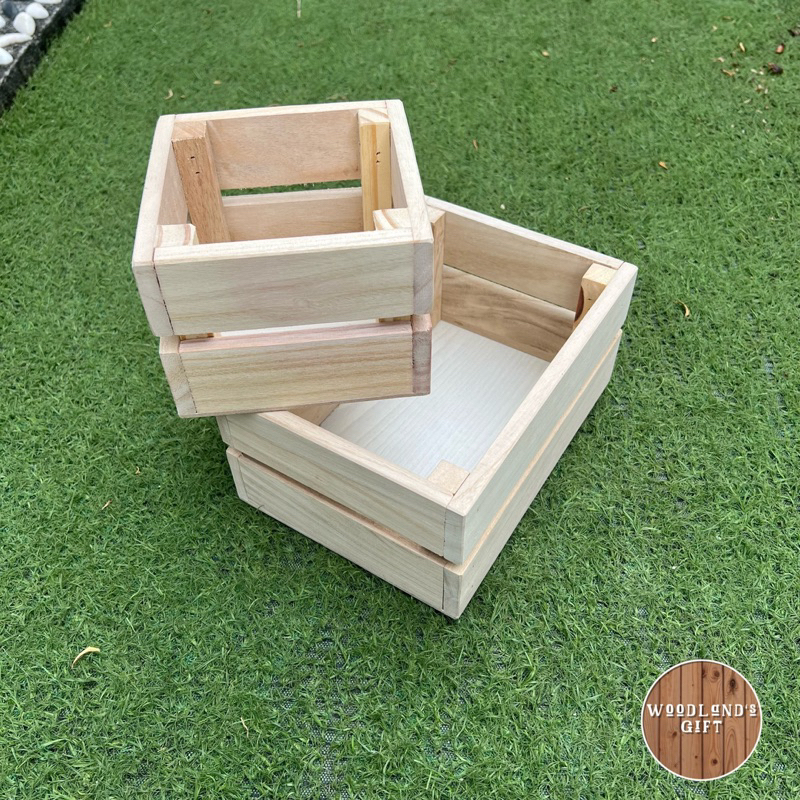 Small size solid wood storage box/Kotak Kayu Kecil (2 sizes to choose)