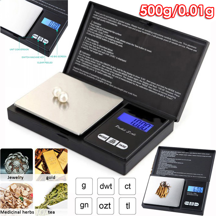 【500g/0.01g】Penimbang Electronic Scale Timbang Digital Pocket Scale Digital Weight Scale High Precision Kitchen Scale电子秤