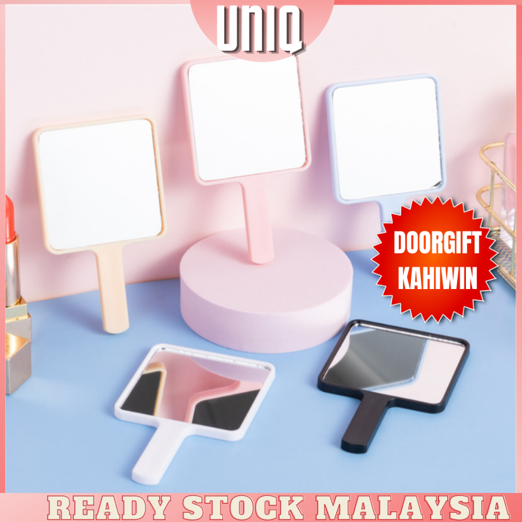 S25 READY STOCK UNIQ Round Pocket Makeup Korean Mirror Mini Cermin Cartoon Small Mirror hand gifts Door gift