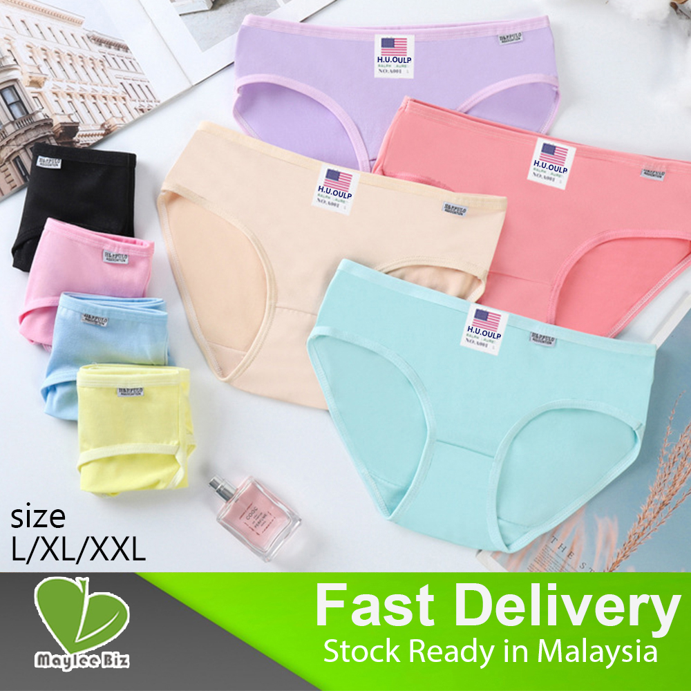 High Quality Women Girls Panties Candy Color Underwear Simple Briefs Lingerie Comfortable Solid Knickers Seluar Wanita
