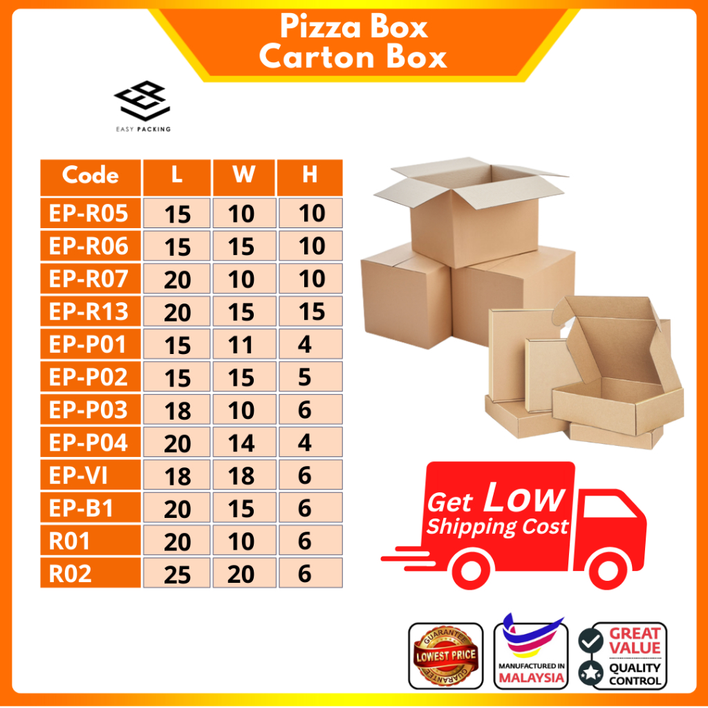 Big Sales ( Low Shipping Buy ) Carton Box /Packing Box/ Kotak Pizza Box / Kotak Pizza / Packing