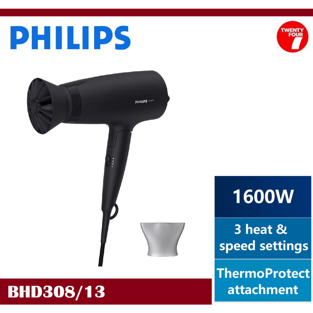 PHILIPS 3000 Series Hair Dryer BHD308/13 (1600W) BHD30813 BHD308