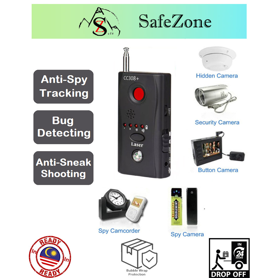 CC308 Multi Function Anti-Spy Signal Bug RF Detector Hidden Camera Finder Signal Lens RF Locator Tracker Detect Safety