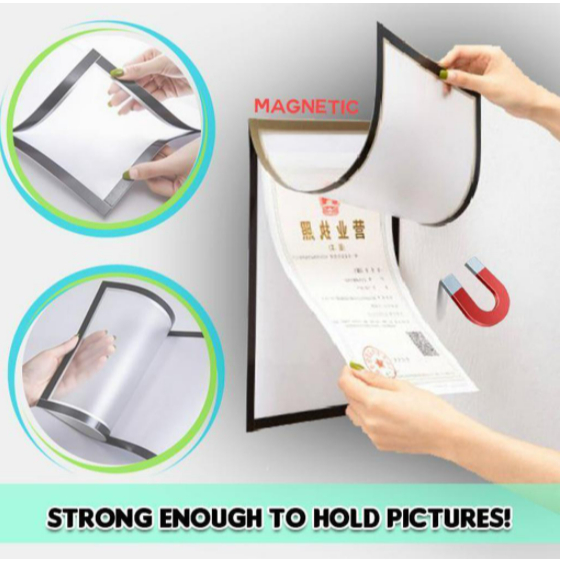 A4 document display magnetic frame PVC protector cover certificate SOP poster sticker picture photo frame office school