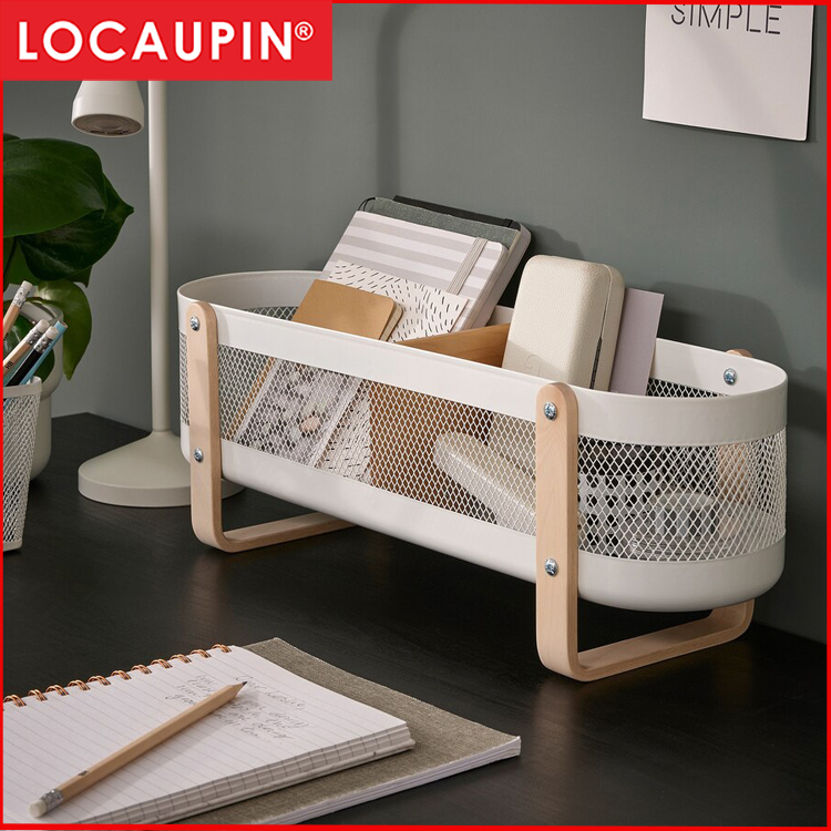 Locaupin Desktop Storage Rack Organizer Stationery Storage Holder Table Sundries Display for Office Dorm,Bathroom