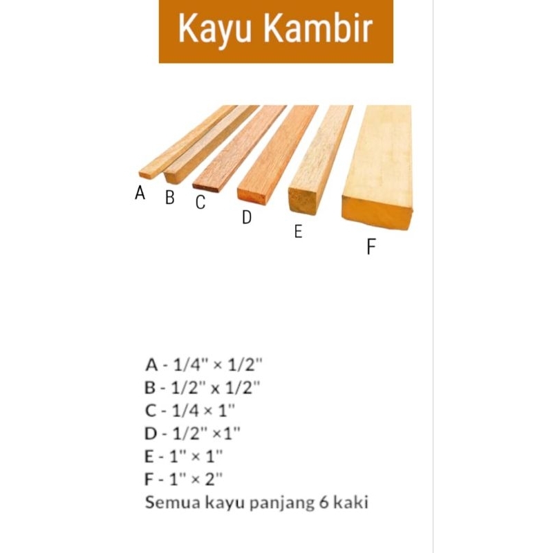 6ft Furniture Wood / Wood Dowel/ Kayu Kambir 6 Kaki