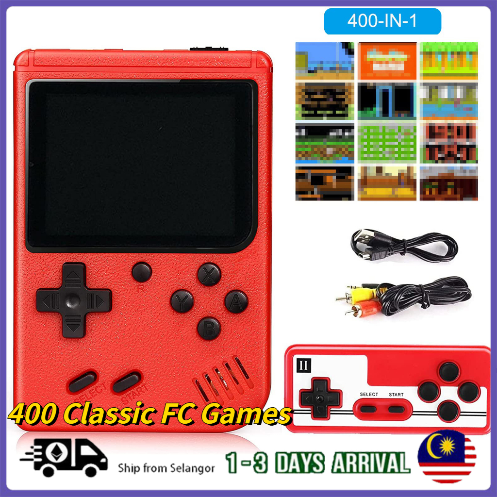 400 Games Portable Retro Classic Video Games Console Double Remote Control Gameboy TV Mario Pemainan 游戏机