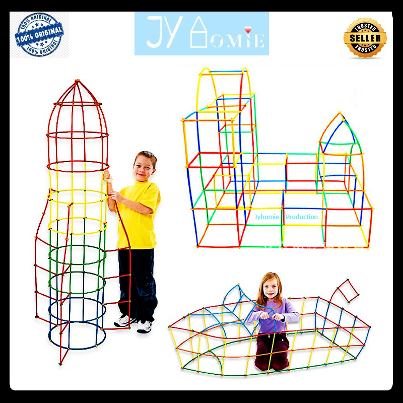 Kids Activity Board Game Kitchen Playset Straw DIY Arts Crafts Building Block Kid Toys Mainan Block Mainan Kanak Kanak